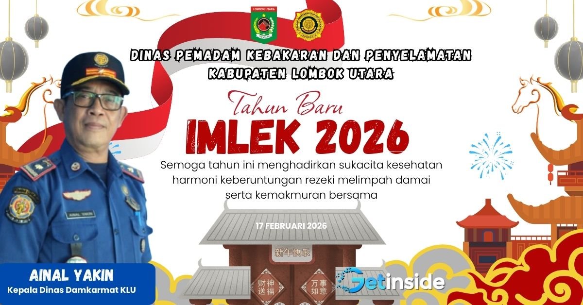 Ucapan "Selamat Tahun Baru Imlek 2026, Bapak/Ibu. Sukses selalu dan semakin gemilang dalam berkarya." Kepala Dinas Damkarmat Kabupaten Lombok Utara